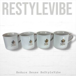 GEVALIA KAFFE Set Of 4 Mugs Coffee Cups Appointment Majesty King Sweden VINTAGE